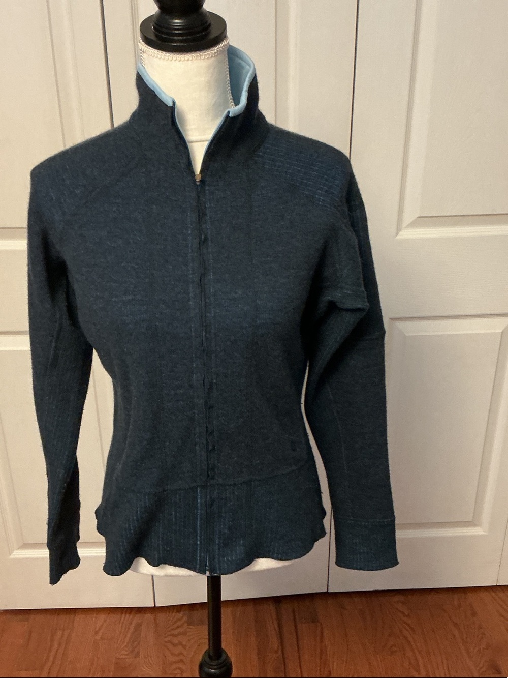 Mountain Hardwear Womens Dark Teal Full-Zip Sweater Jacket